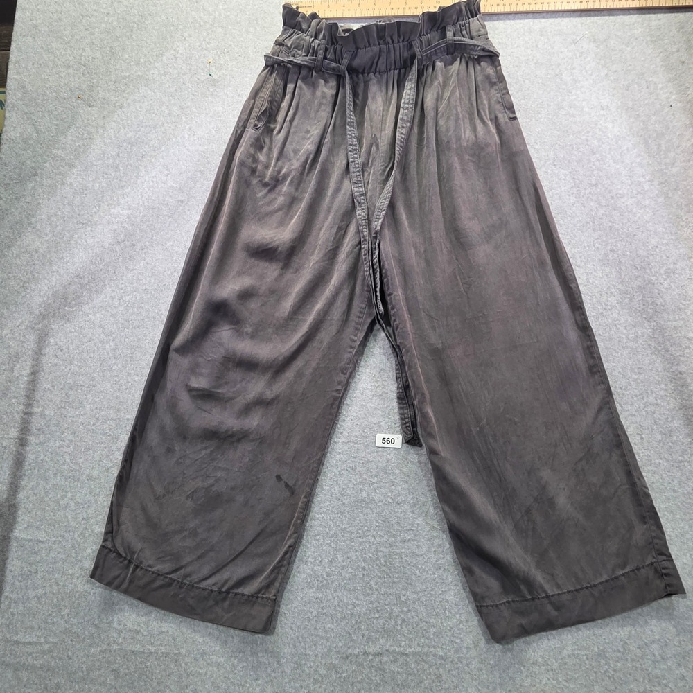 Wishlist Apparel Gray Paperbag Waist Wide Leg Pants Medium Charcoal High Rise‎